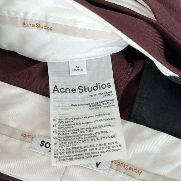 Acne Studios wrap effect wool blend wide leg pants - Picture 6 of 6